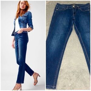 White House Black Market Blanc 10S Slim Ankle Dark Wash Jeans Feel Beautiful